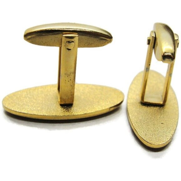 Foster Oval Wave Smooth & Rough Design Cufflinks Tux Shirt Dress Suit Vintage - Picture 4 of 10